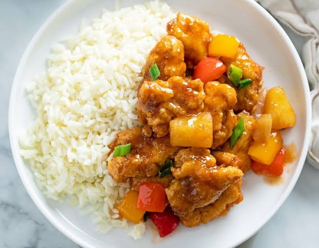 Sweet and Sour Chicken with Rice