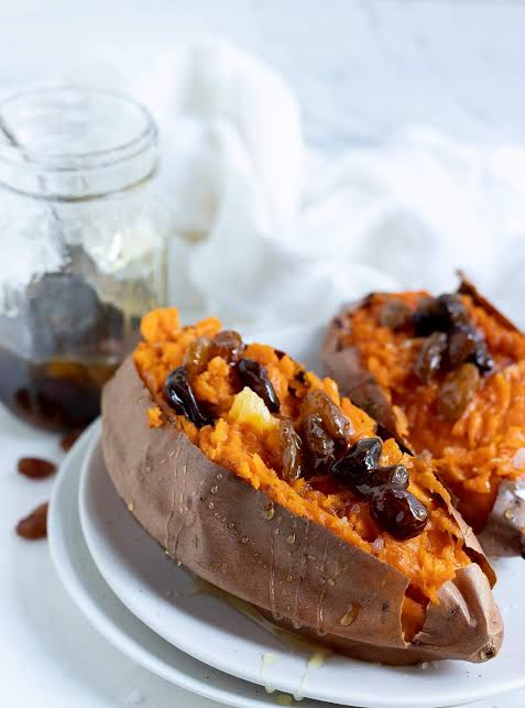Baked Sweet Potato with Honey and Nuts